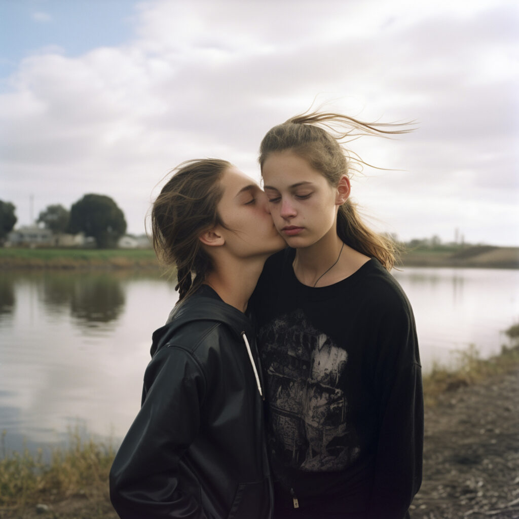 joergalexander_two_teenager_kissing_standing_near_a_water_in_th_18b491b3-33d3-49b2-8a5d-6ee4a998ef4a