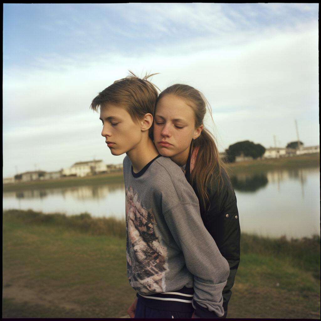 joergalexander_two_teenager_kissing_standing_near_a_water_in_th_c8617176-3446-4664-bdbe-b3b62ab3ccea
